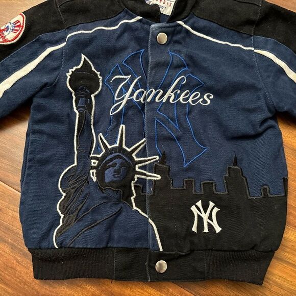 New York Yankees Vintage Moto Bomber Jacket Embroidered RARE - Picture 3 of 9